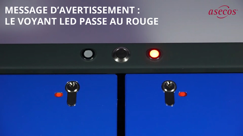 Avertissement température supérieure à 50°C (Armoire Asecos Batterie Lithium ION-LINE)