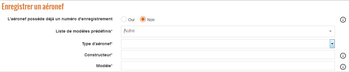 Renseigner un autre aéronef