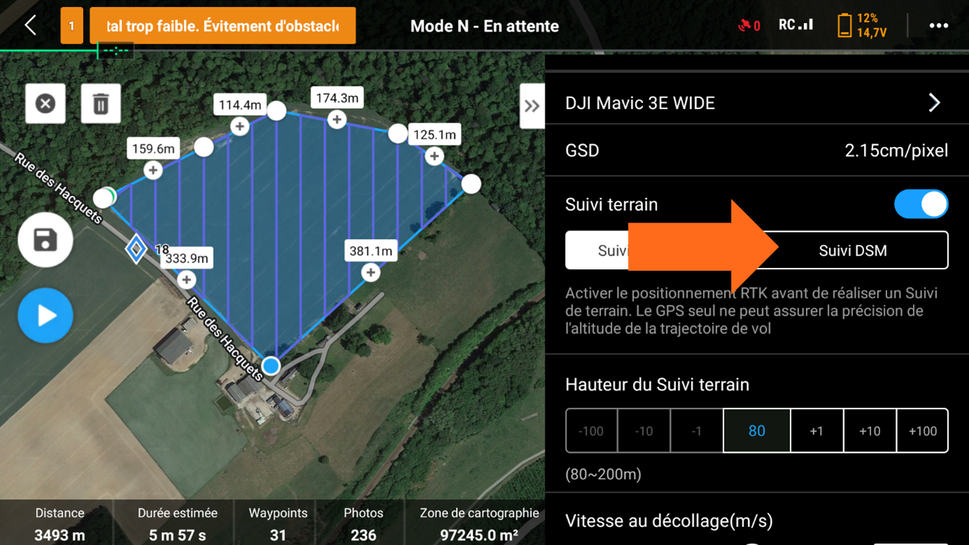 DJI PILOT 2 suivi DSM