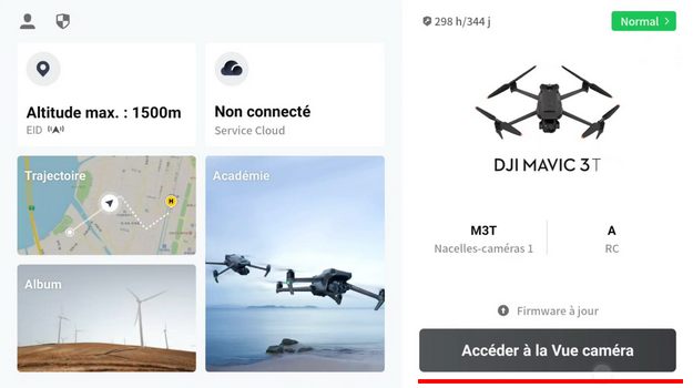 DJI RC PRO Enterprise appairé avec DJI Mavic 3T