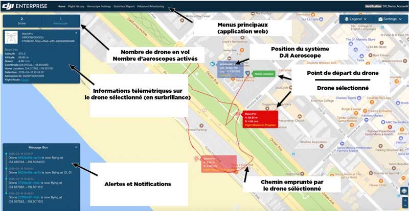 Internetinio įrankio pagrindinis puslapis – DJI Aeroscope (ilgojo nuotolio dronų aptikimas)