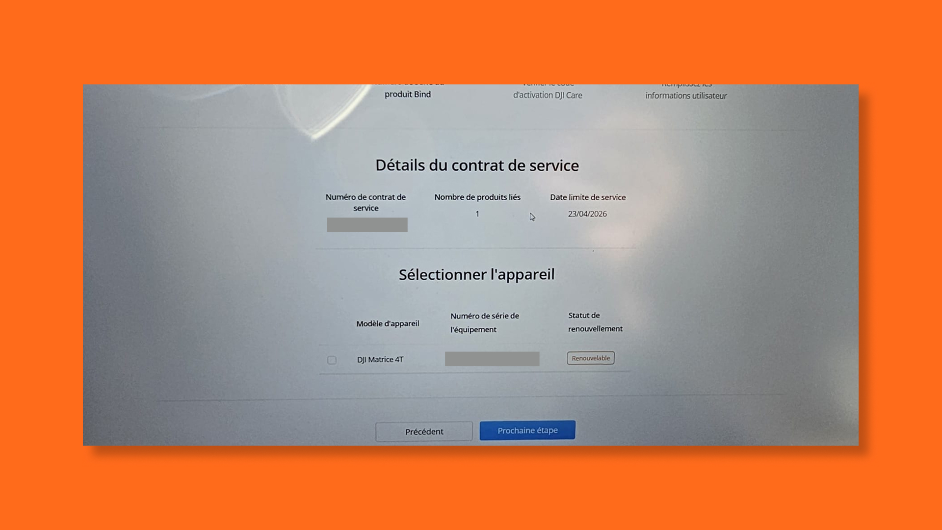 Confirmation du contrat de service