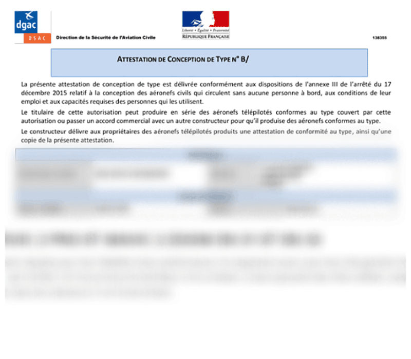 Attestation de Conception - Bureau d'études drones professionnels