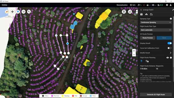 Cartographie manuelle DJI Agras T30 - Drone Épandage Professionnel