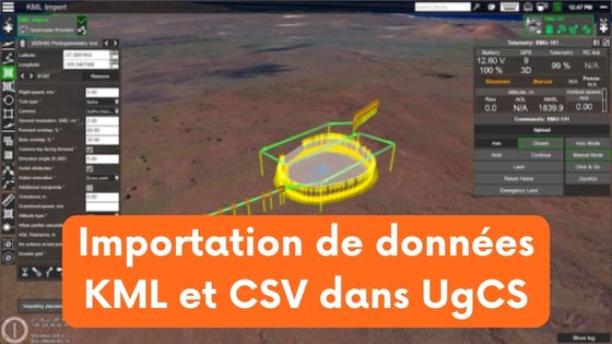 Importation données KML CSV UgCS