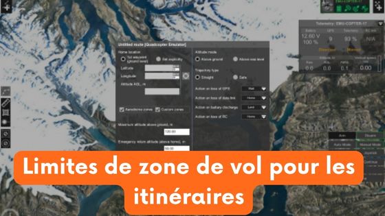 Limites de zone de vol pour les itinéraires UgCS