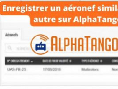 Enregistrer un aéronef similaire à un autre sur AlphaTango