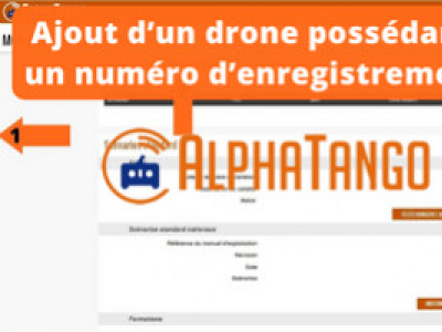 Ajout d’un drone possédant déjà un numéro d’enregistrement sur AlphaTango 